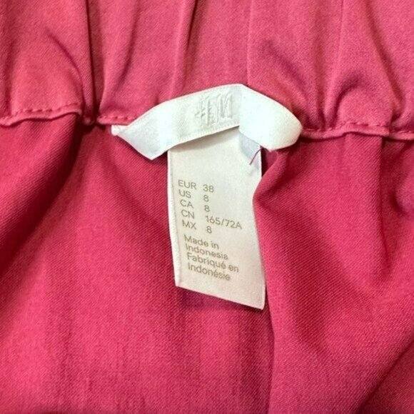 Women’s Pink High Rise Paperbag Skirt with Belt Size 8 Pockets - Picture 4 of 8